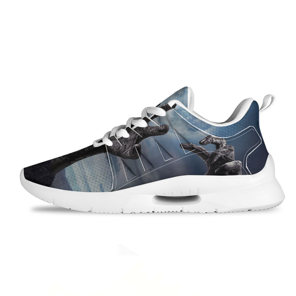 Zombie Hands Halloween Print Tennis Shoes-grizzshop