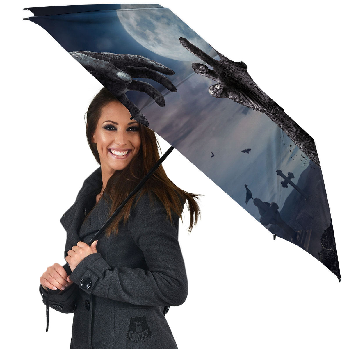 Zombie Hands Halloween Print Umbrella-grizzshop