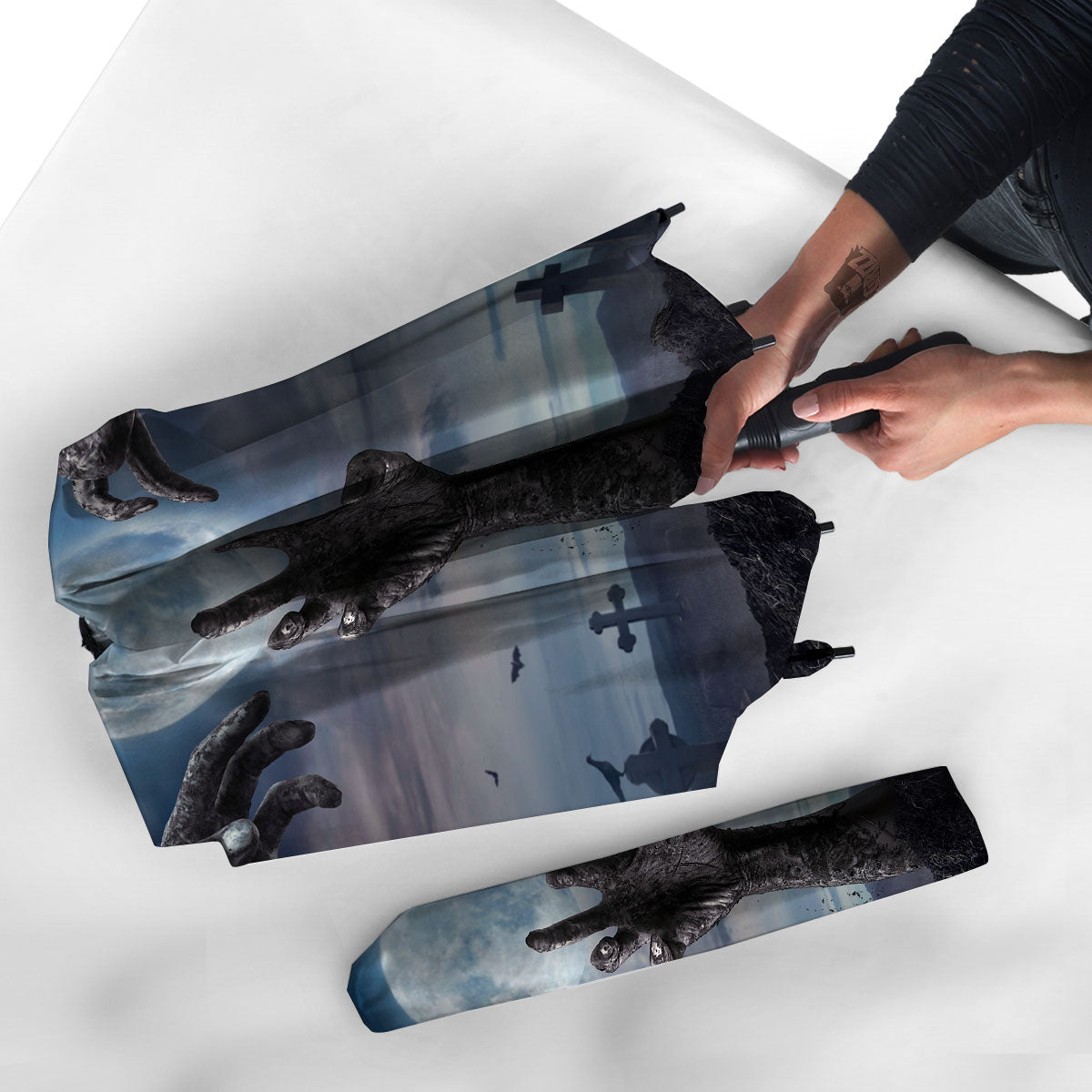 Zombie Hands Halloween Print Umbrella-grizzshop