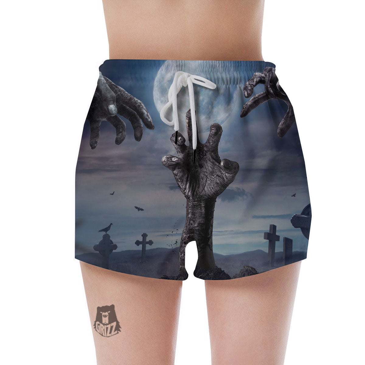 Zombie Hands Halloween Print Women's Shorts-grizzshop
