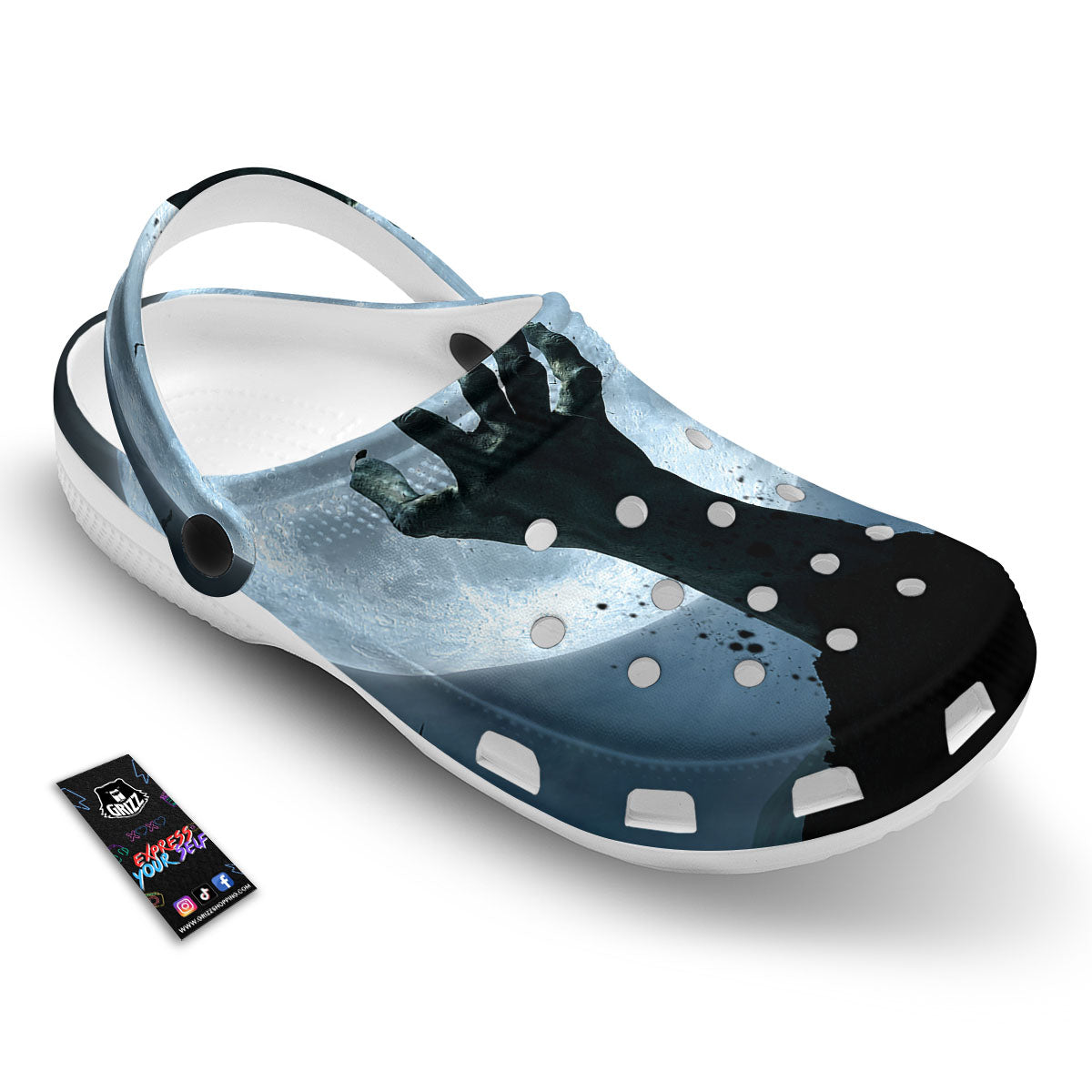 Zombie Hands Scary Print Clog-grizzshop