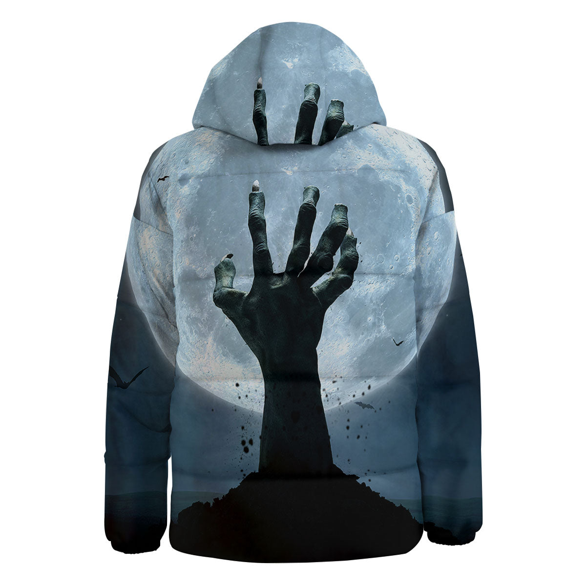Zombie Hands Scary Print Down Jacket-grizzshop