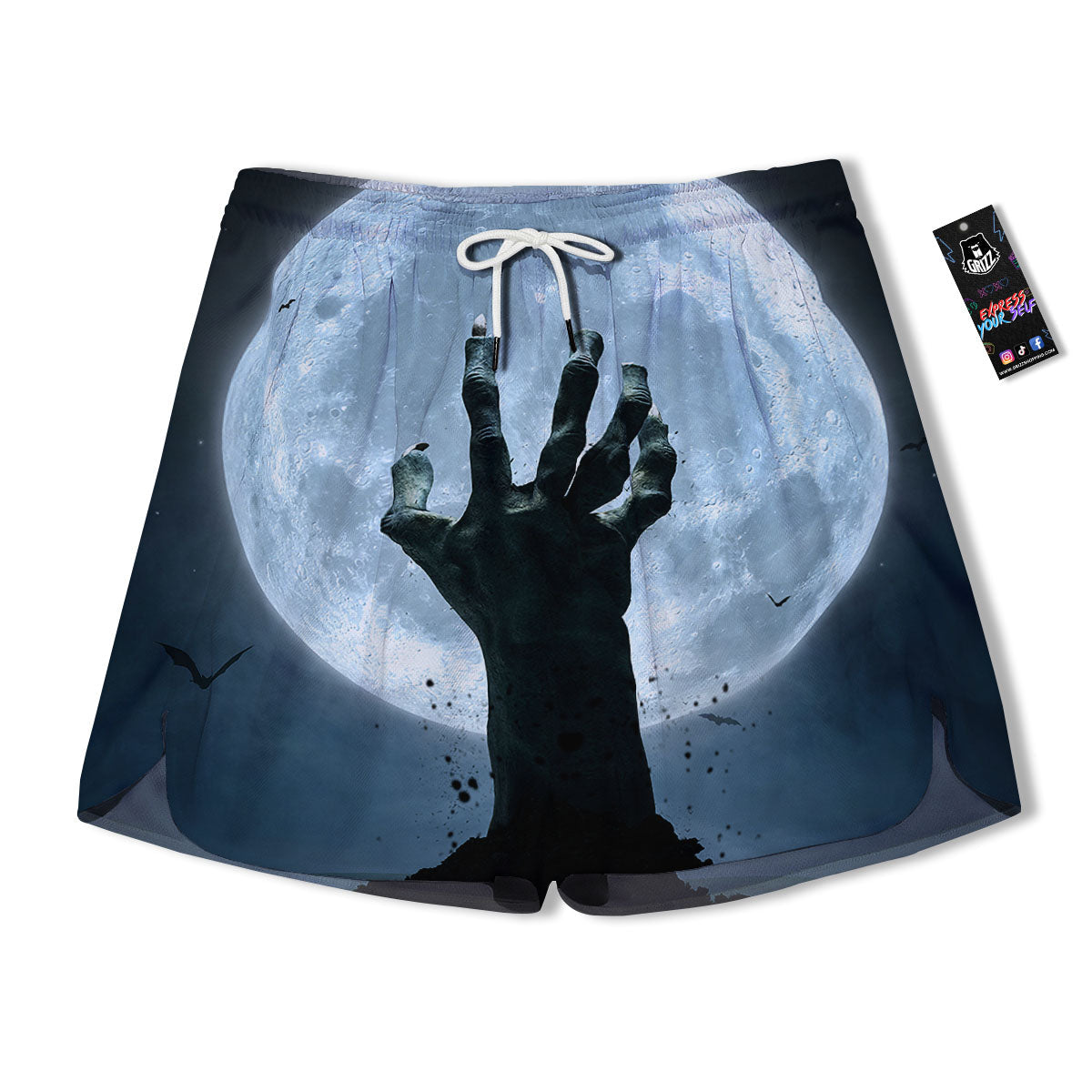 Zombie Hands Scary Print Men's Running Shorts-grizzshop