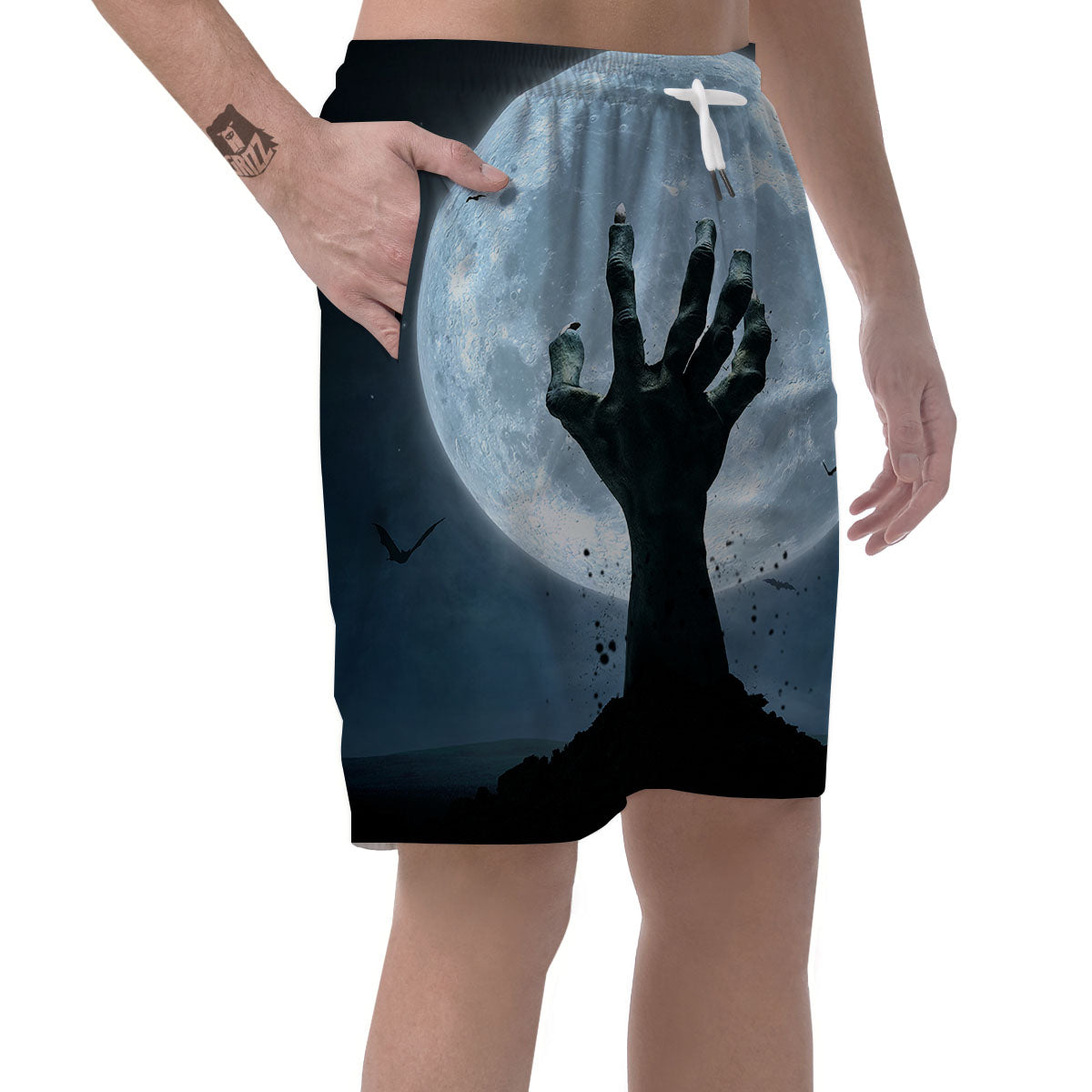 Zombie Hands Scary Print Men's Shorts-grizzshop