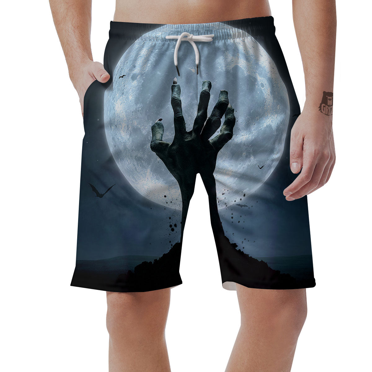Zombie Hands Scary Print Men's Shorts-grizzshop