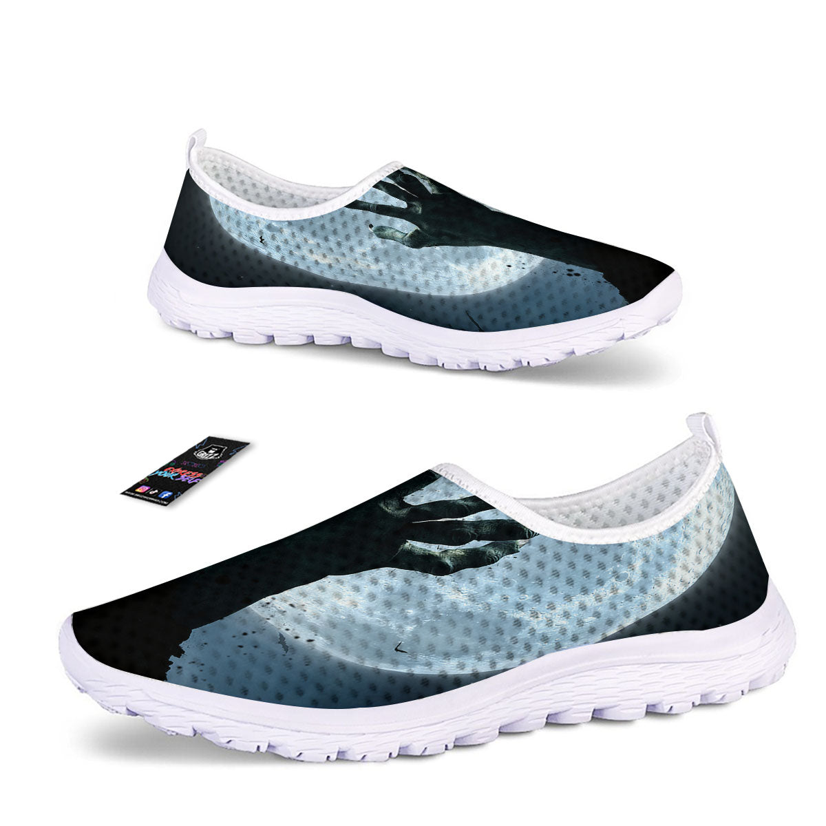 Zombie Hands Scary Print Nurse Shoes-grizzshop