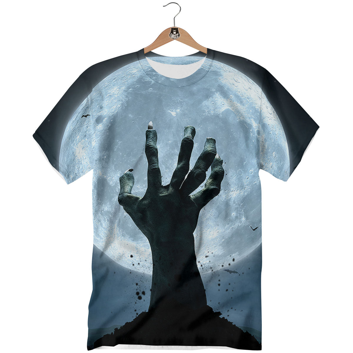 Zombie Hands Scary Print T-Shirt-grizzshop