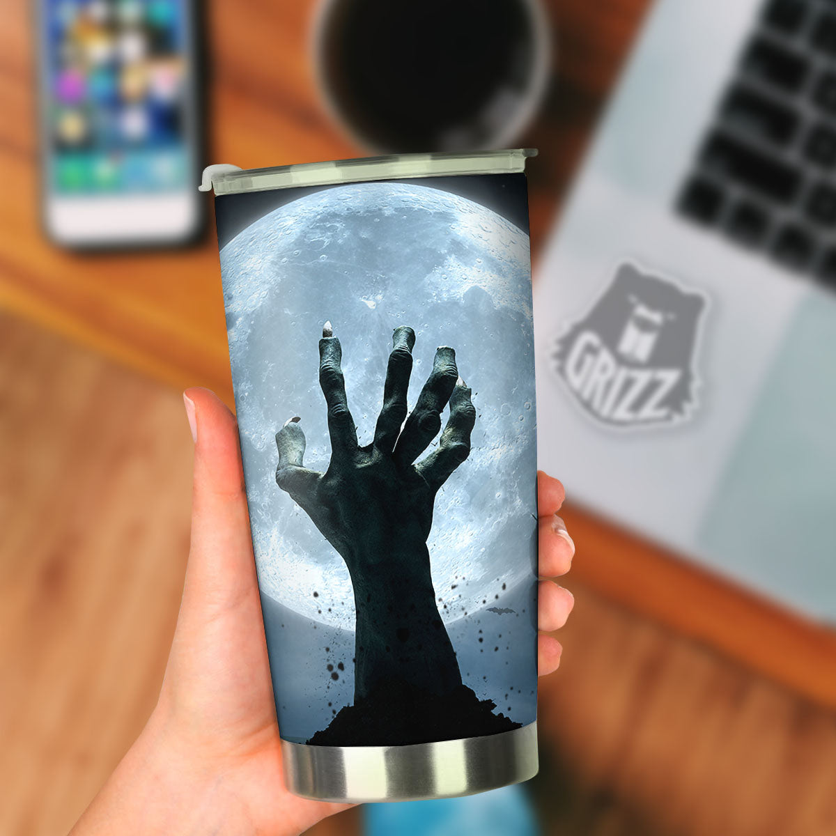 Zombie Hands Scary Print Tumbler-grizzshop