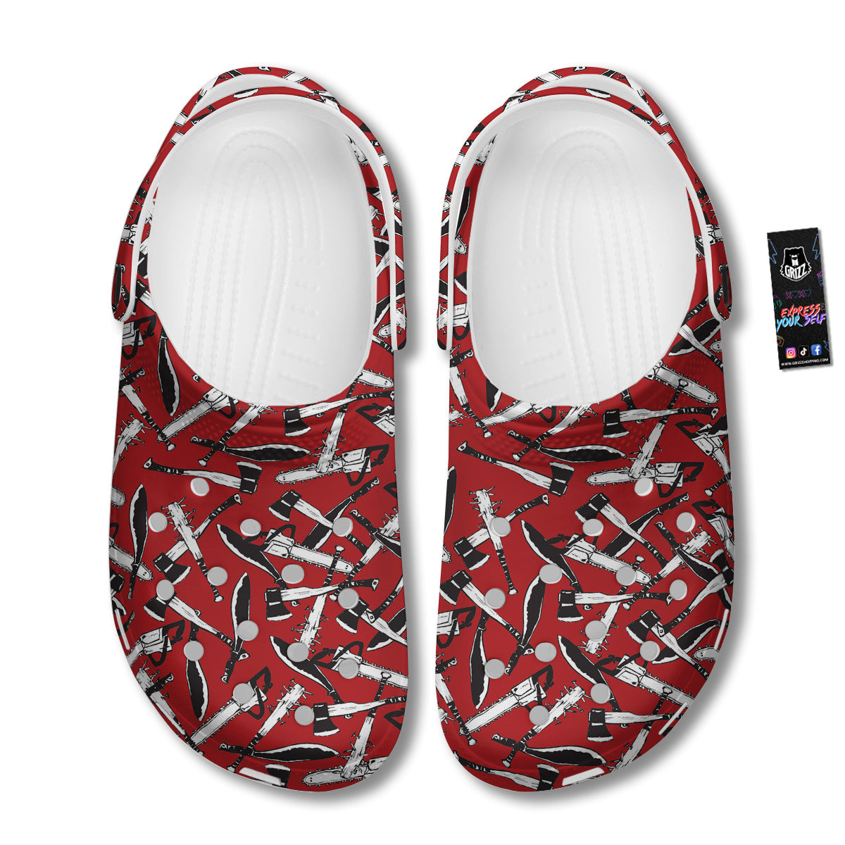Zombie Killer Weapon Print Pattern Clog-grizzshop