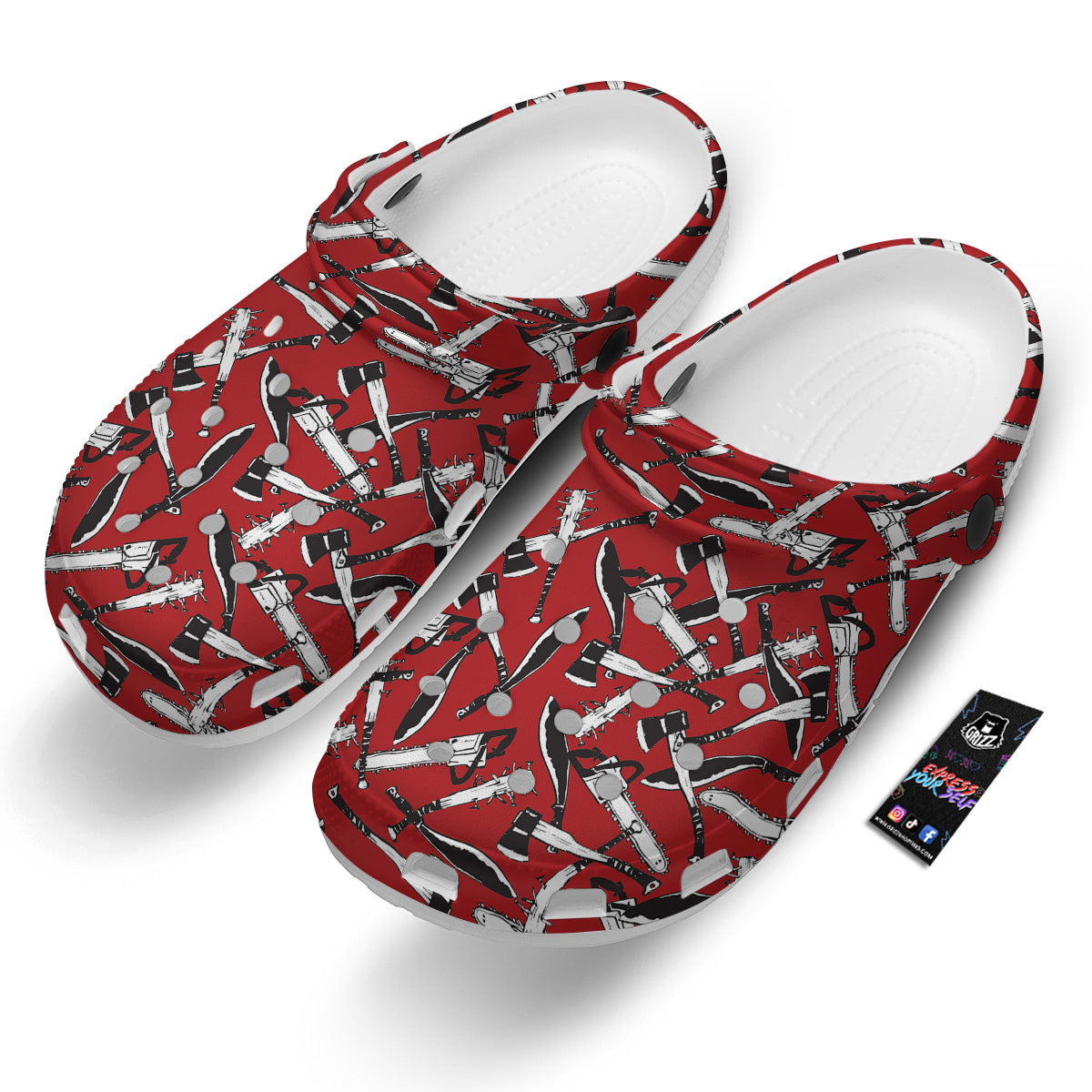 Zombie Killer Weapon Print Pattern Clog-grizzshop