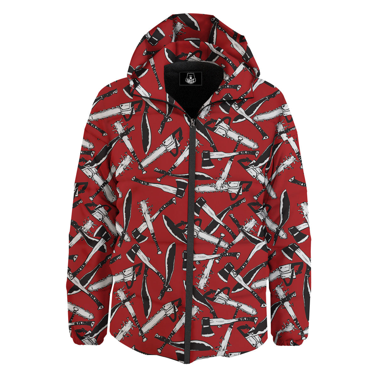 Zombie Killer Weapon Print Pattern Down Jacket-grizzshop