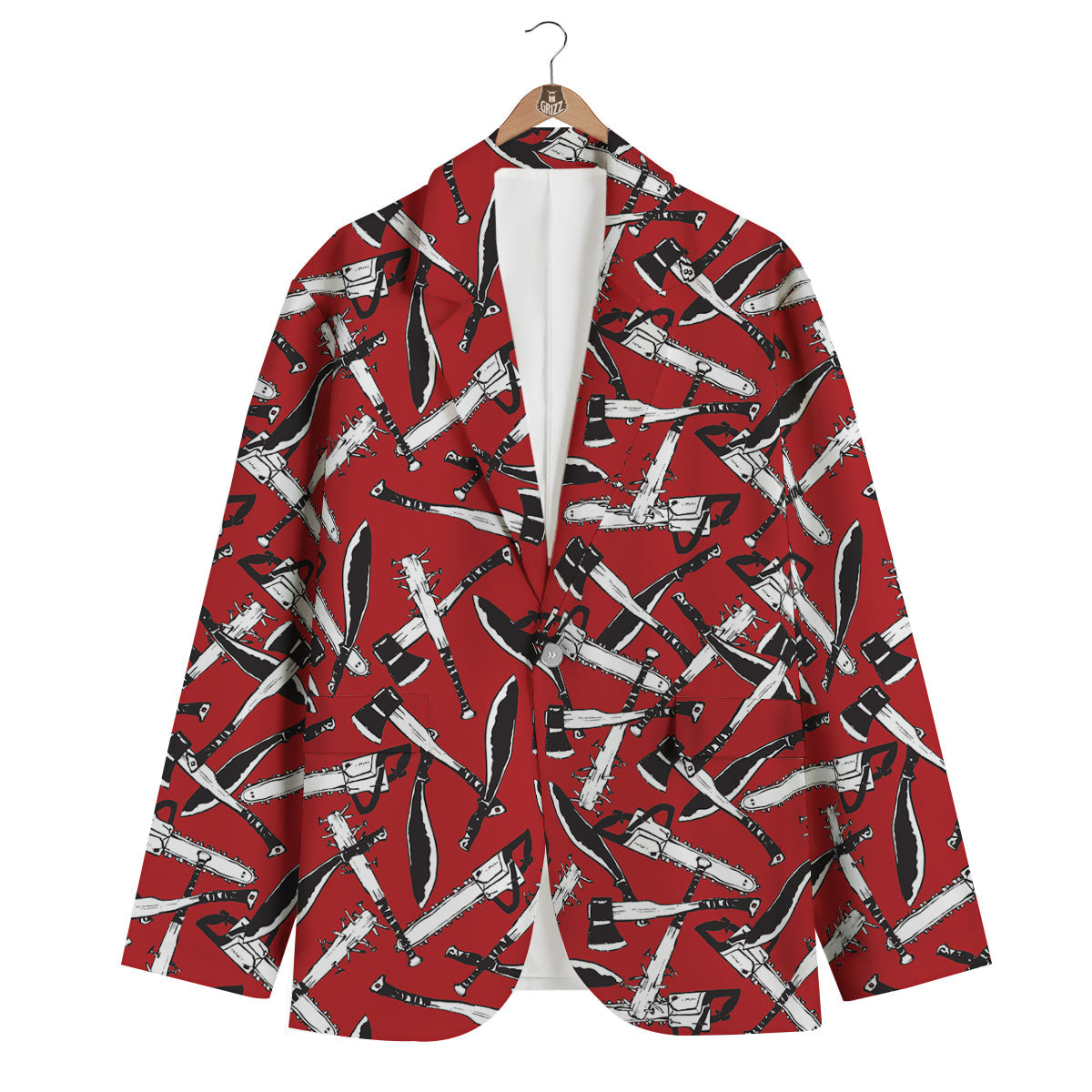 Zombie Killer Weapon Print Pattern Men's Blazer-grizzshop