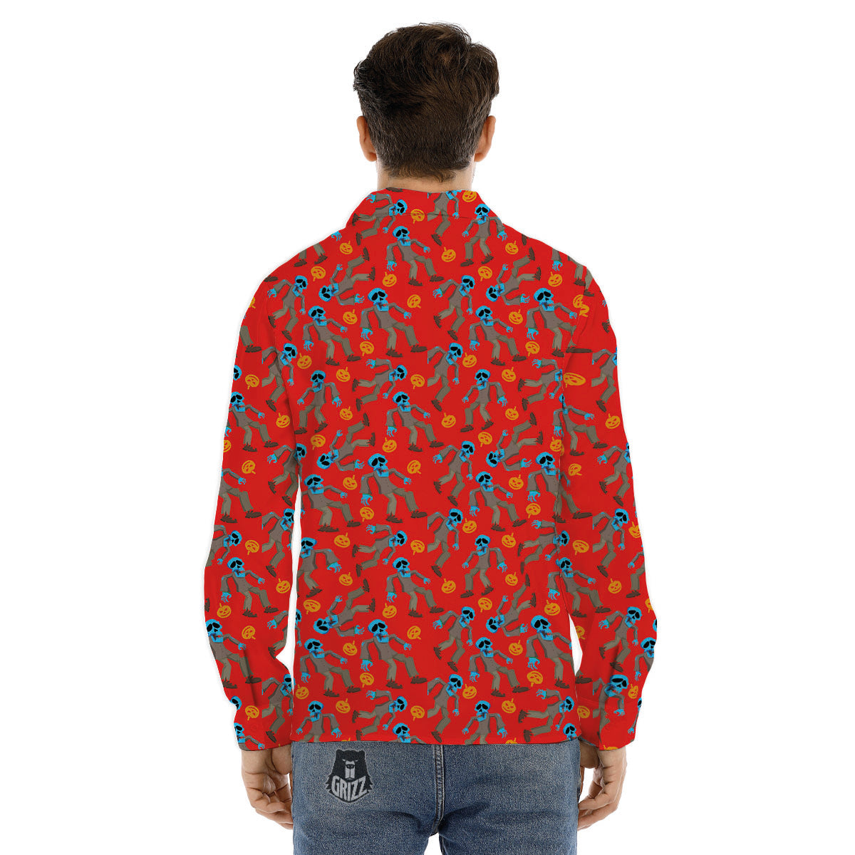 Zombie Killer Weapon Print Pattern Men's Dress Shirts-grizzshop
