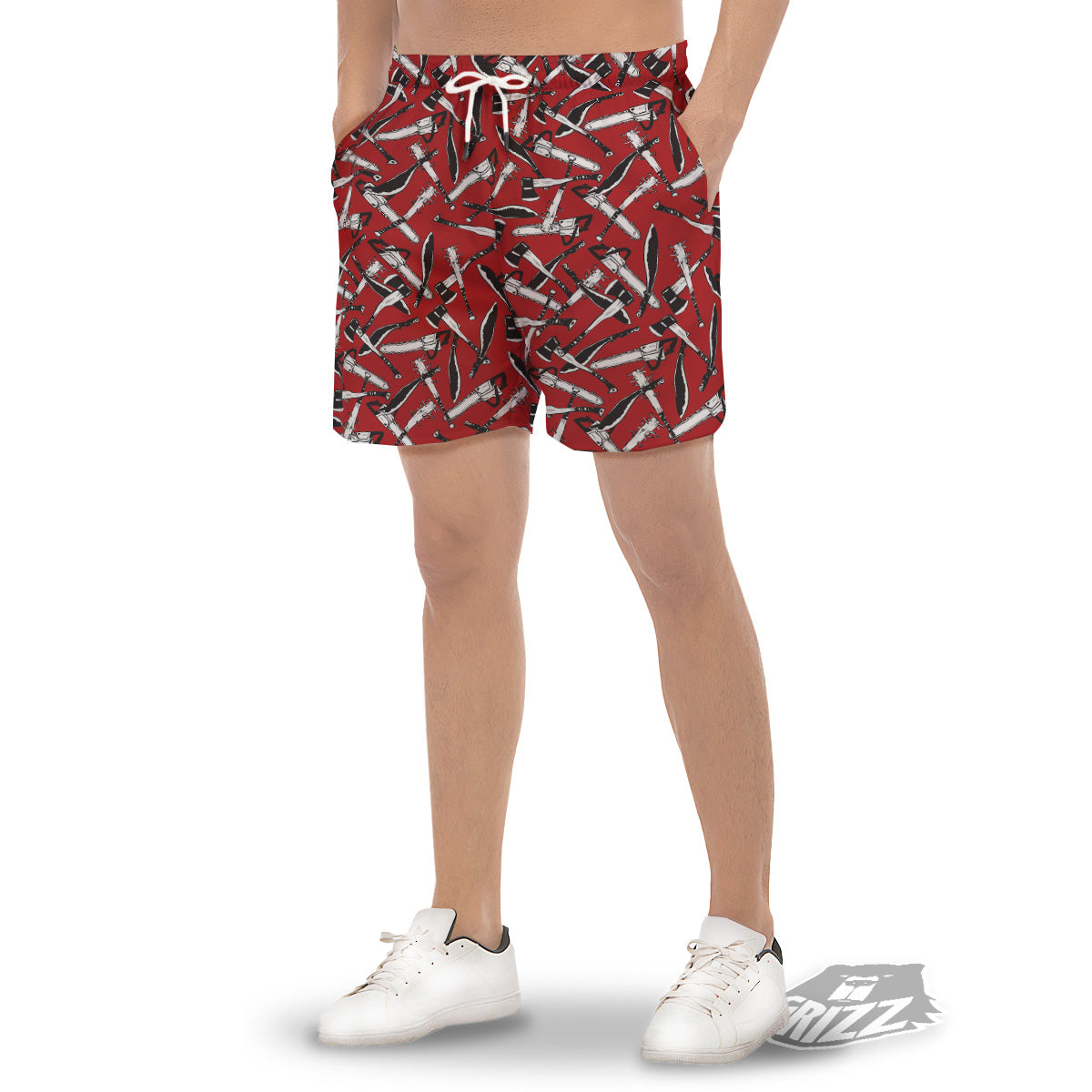 Zombie Killer Weapon Print Pattern Men's Gym Shorts-grizzshop