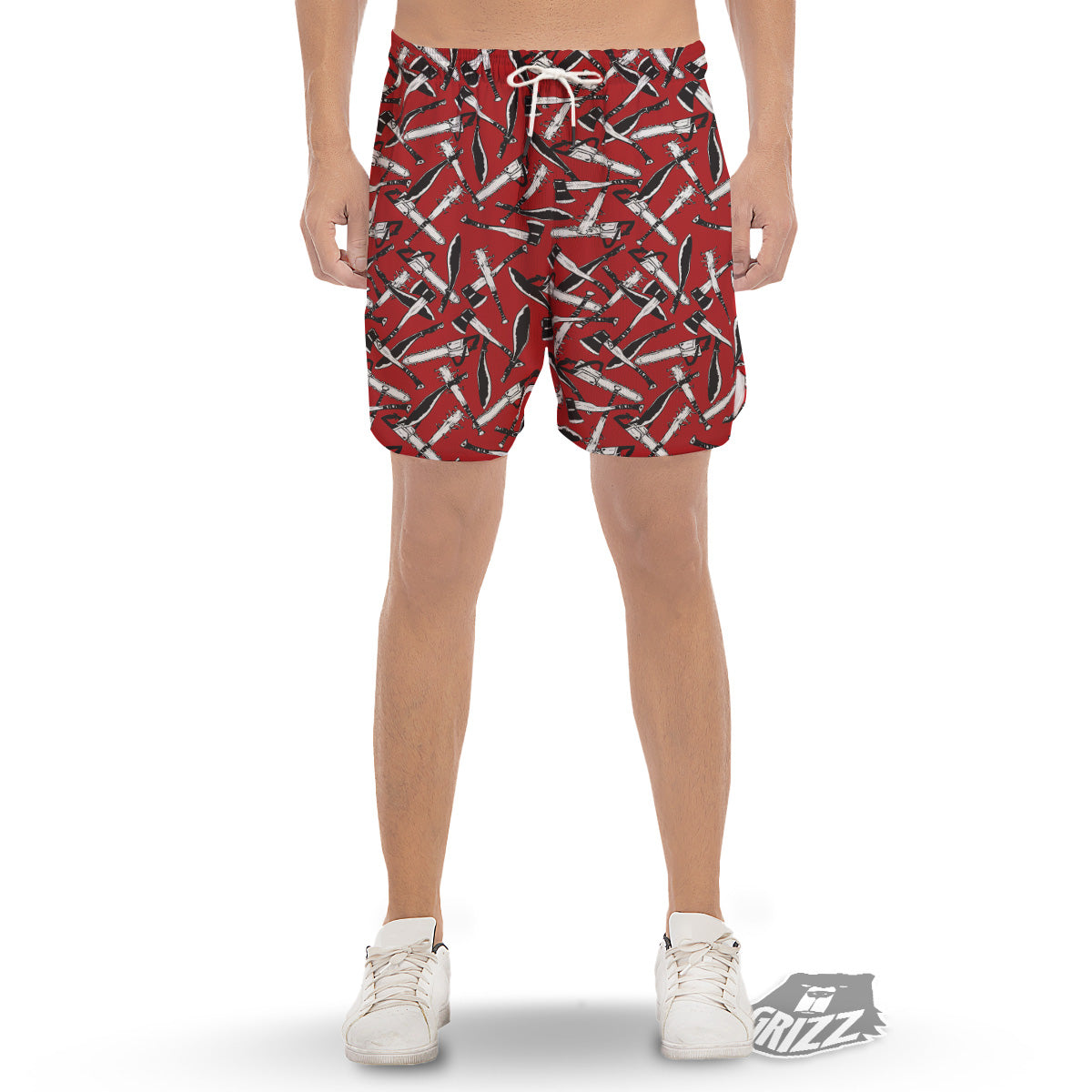 Zombie Killer Weapon Print Pattern Men's Gym Shorts-grizzshop