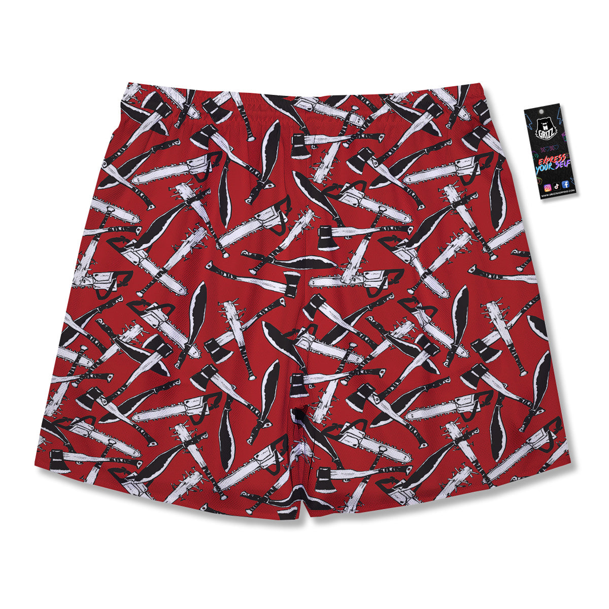 Zombie Killer Weapon Print Pattern Men's Running Shorts-grizzshop