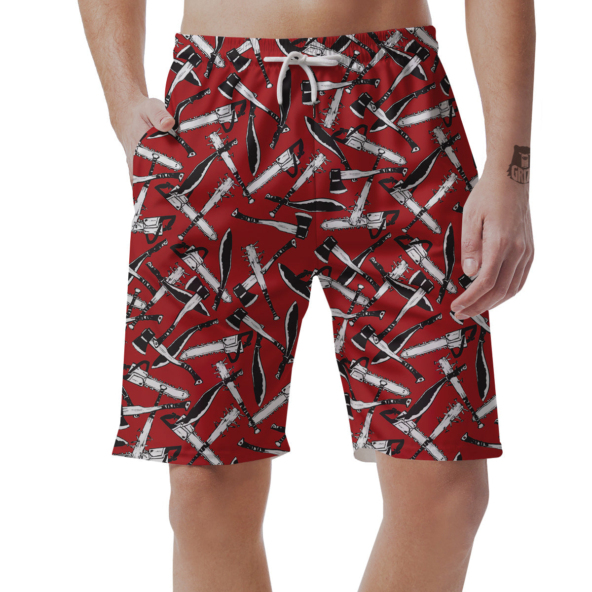 Zombie Killer Weapon Print Pattern Men's Shorts-grizzshop