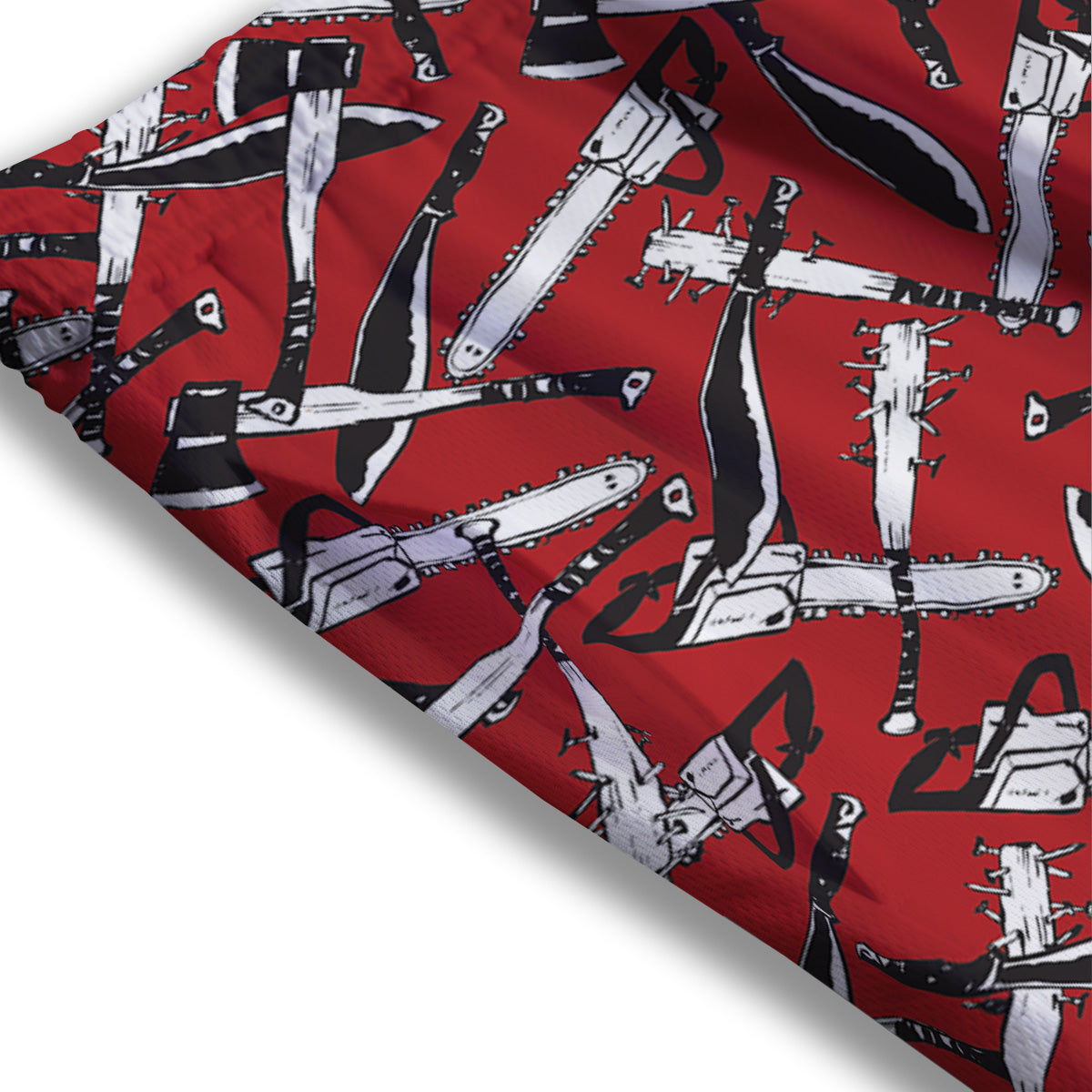 Zombie Killer Weapon Print Pattern Mesh Shorts-grizzshop