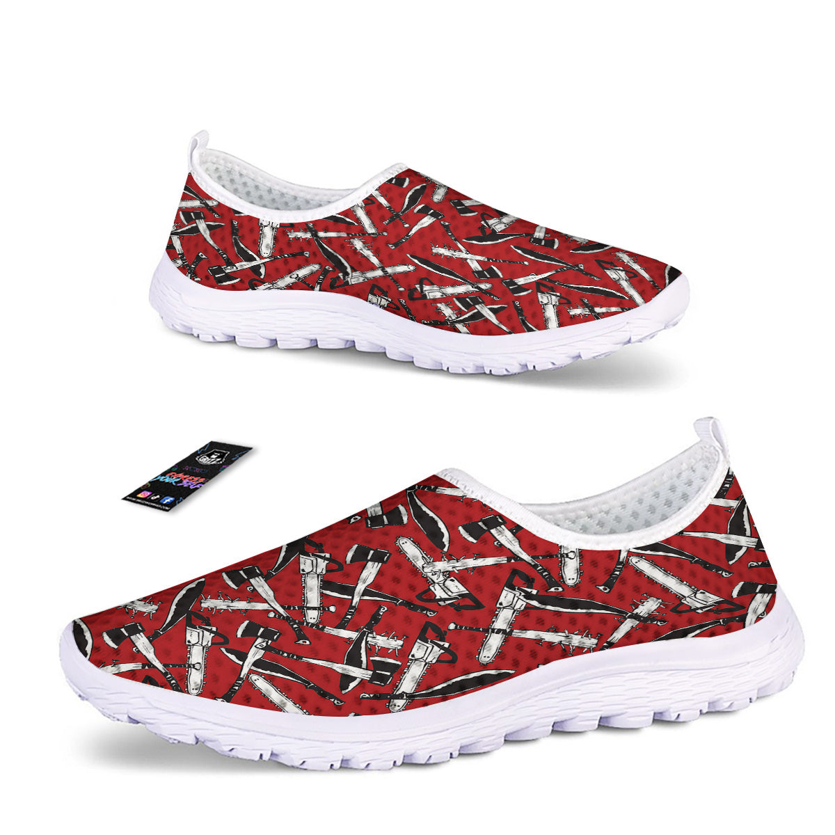 Zombie Killer Weapon Print Pattern Nurse Shoes-grizzshop