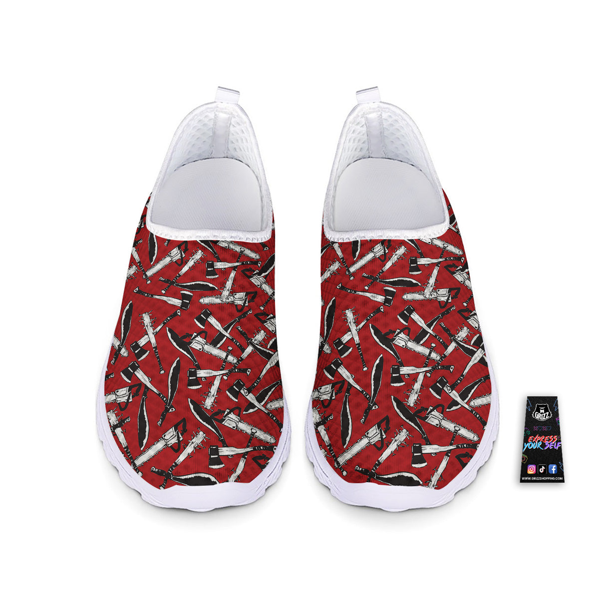 Zombie Killer Weapon Print Pattern Nurse Shoes-grizzshop