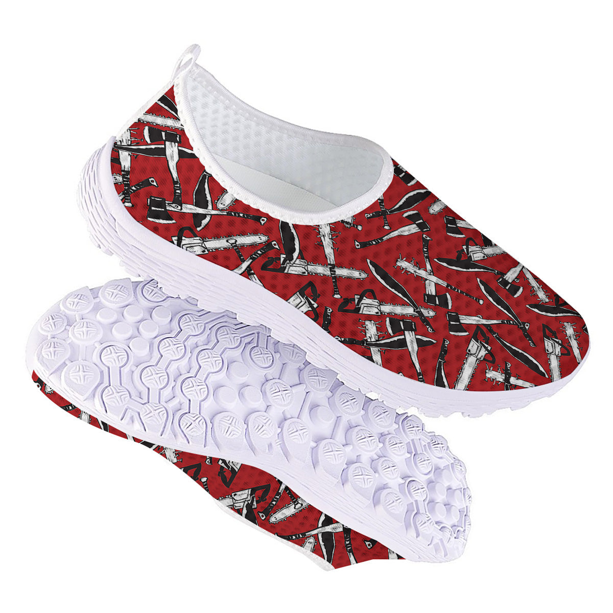 Zombie Killer Weapon Print Pattern Nurse Shoes-grizzshop