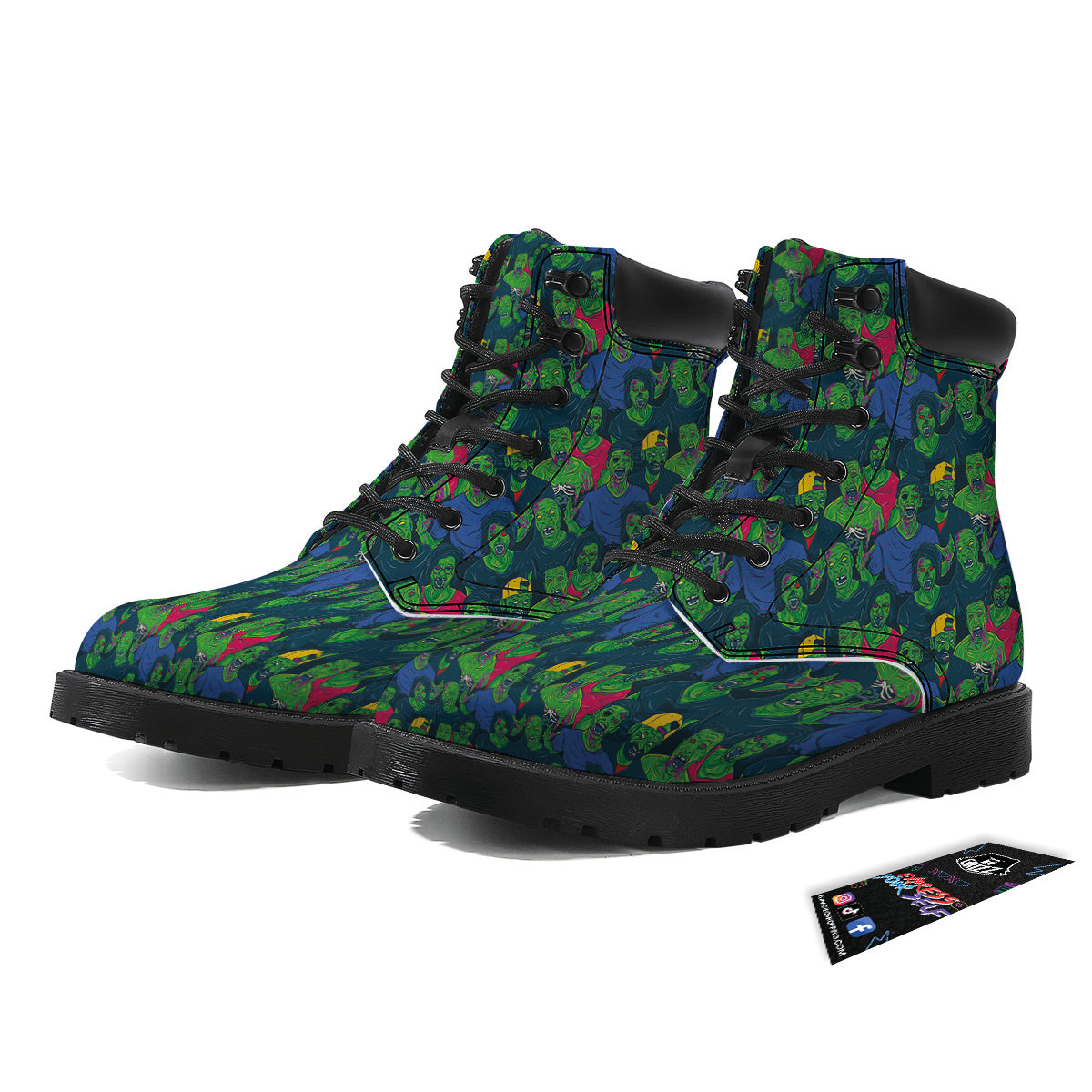 Zombie Print Pattern Boots-grizzshop