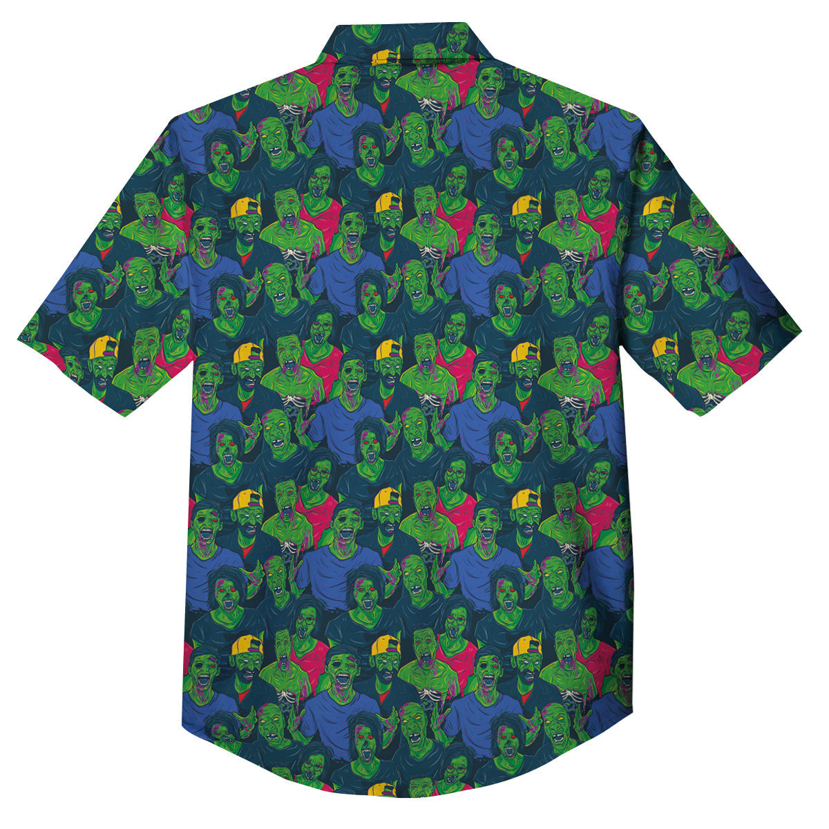 Zombie Print Pattern Button Up Shirt-grizzshop