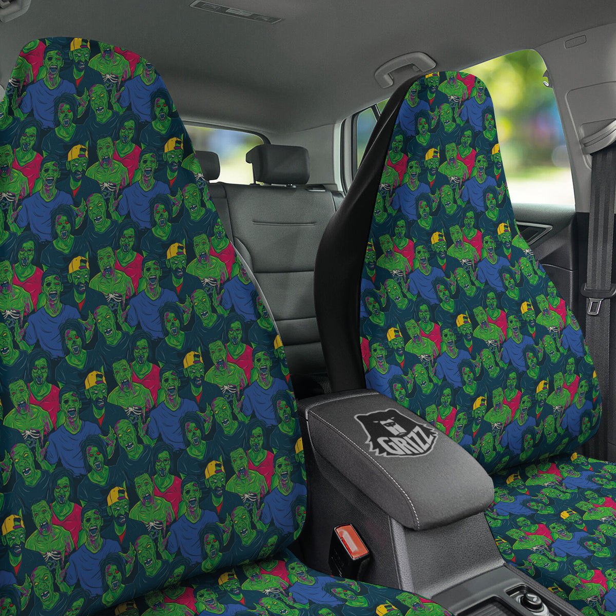 Zombie Print Pattern Car Seat Covers-grizzshop