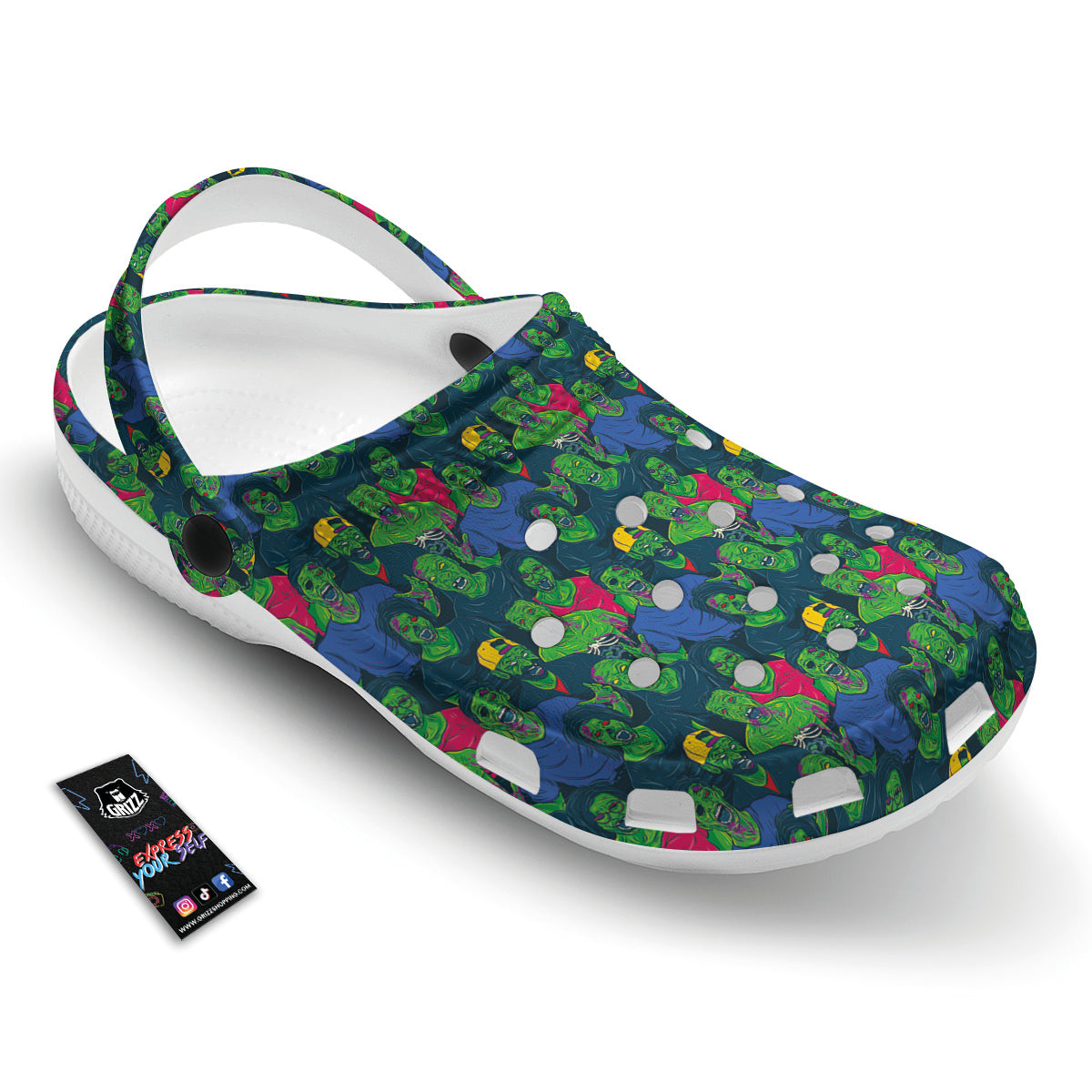 Zombie Print Pattern Clog-grizzshop