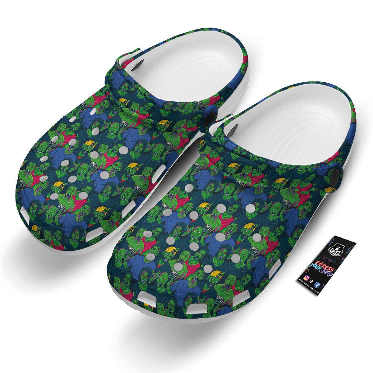 Zombie Print Pattern Clog-grizzshop