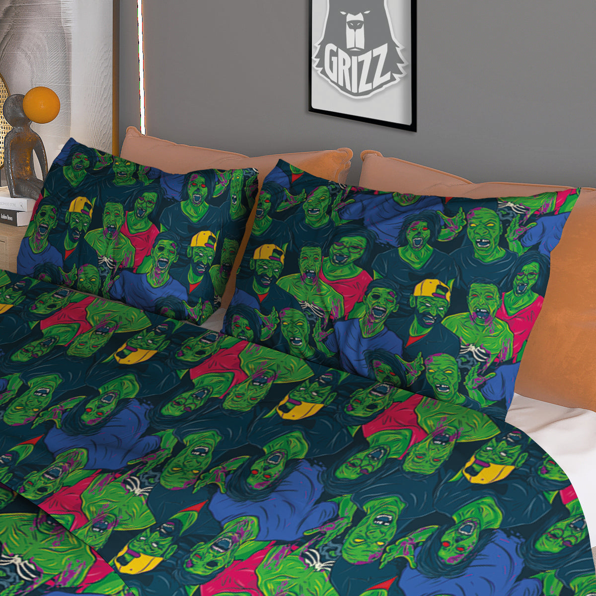 Zombie Print Pattern Duvet Cover Bedding Set-grizzshop