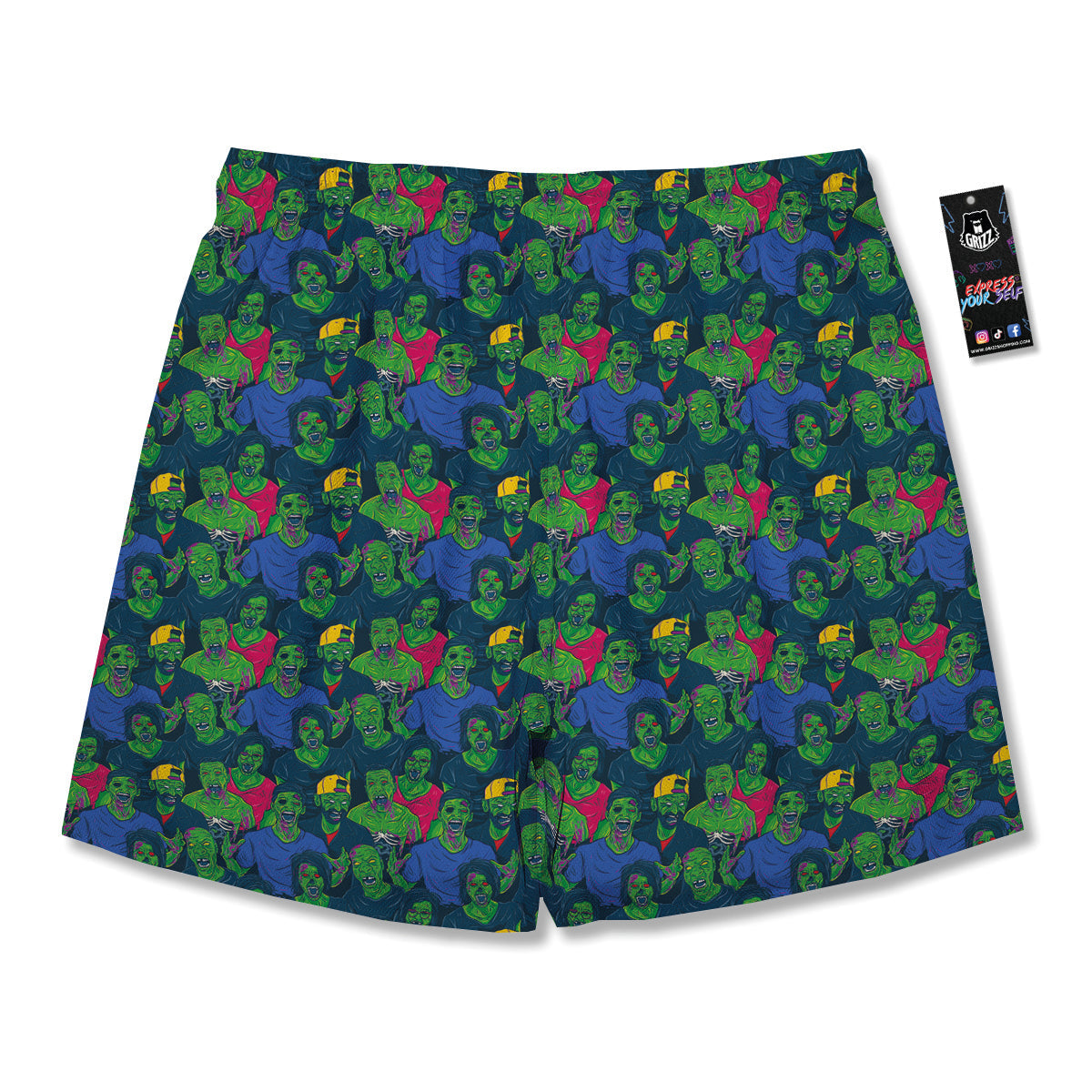 Zombie Print Pattern Men's Running Shorts-grizzshop