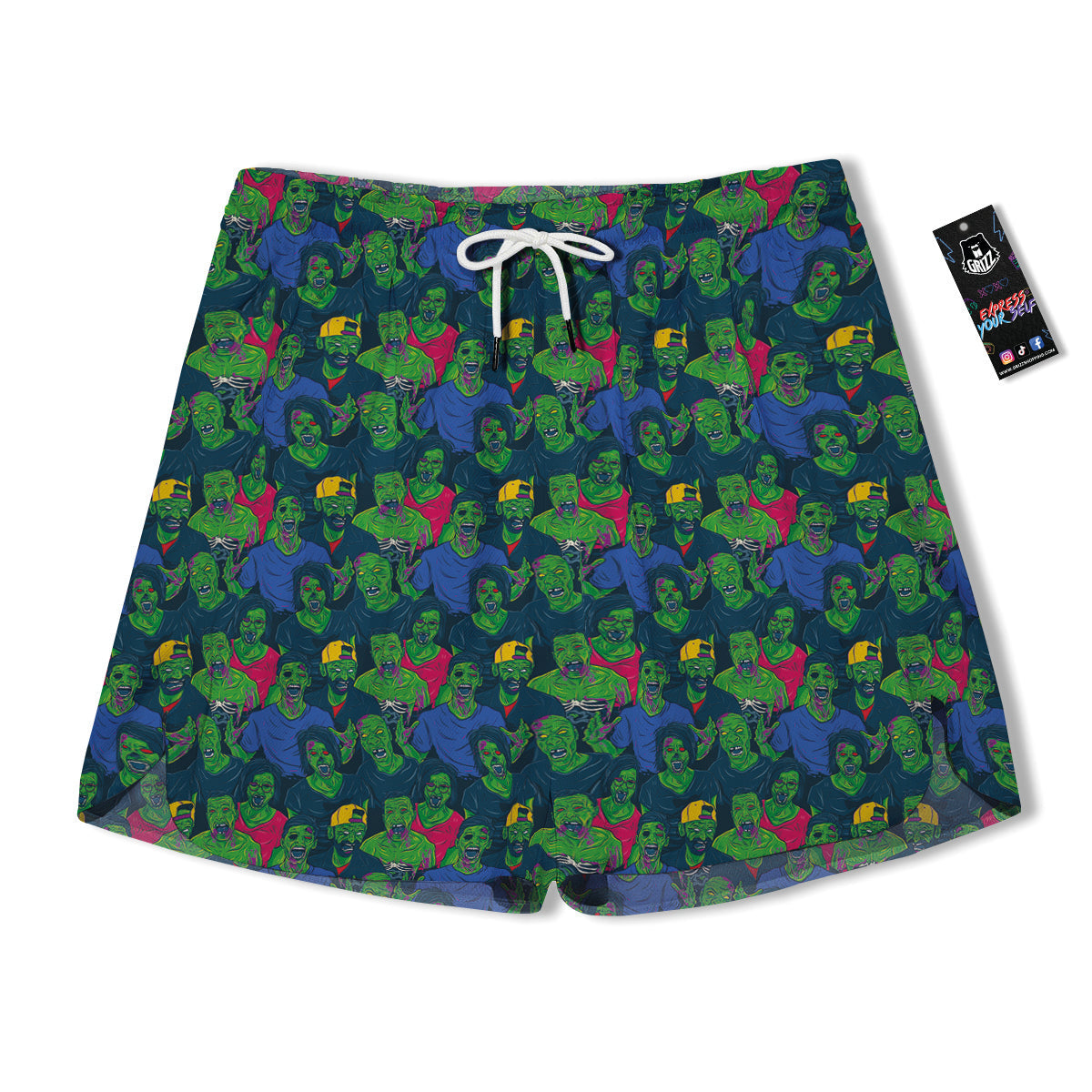Zombie Print Pattern Men's Running Shorts-grizzshop