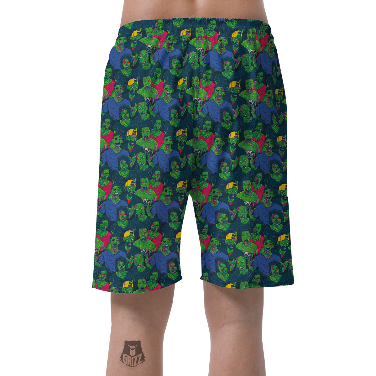 Zombie Print Pattern Men's Shorts-grizzshop