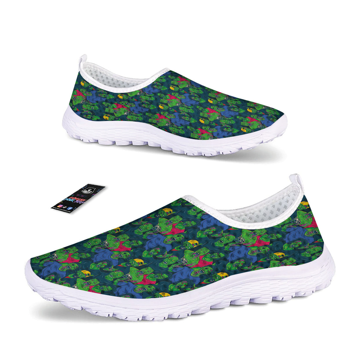 Zombie Print Pattern Nurse Shoes-grizzshop