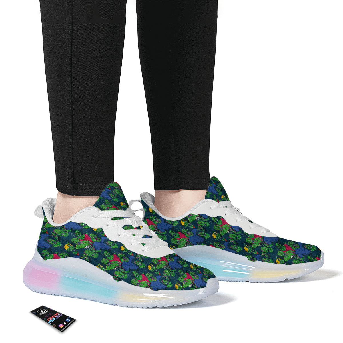 Zombie Print Pattern Running Sneakers-grizzshop