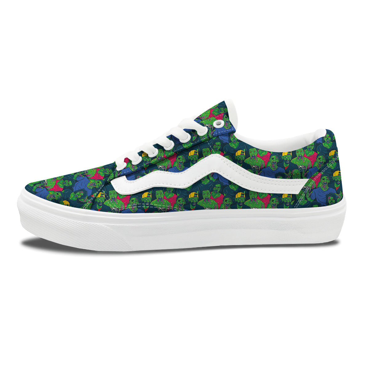 Zombie Print Pattern Skate Shoes-grizzshop