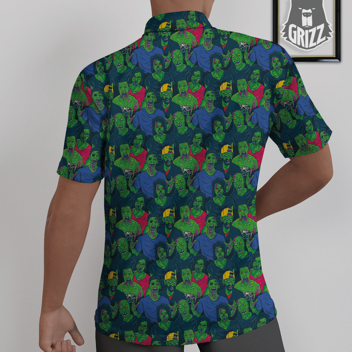 Zombie Print Pattern Untucked Shirts-grizzshop