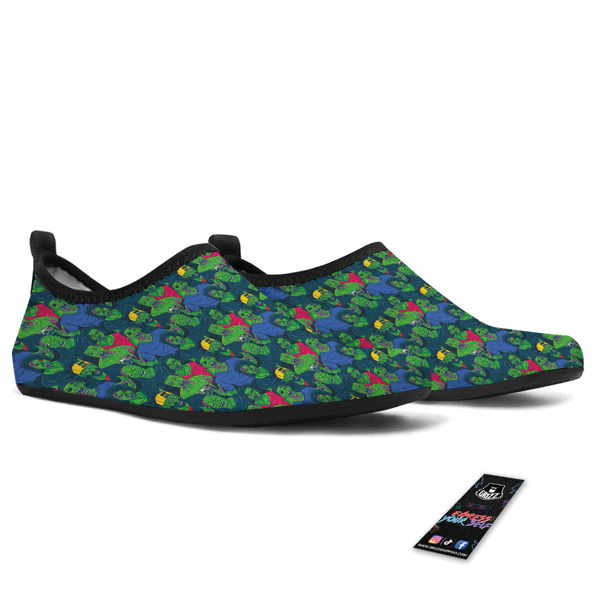 Zombie Print Pattern Water Shoes-grizzshop