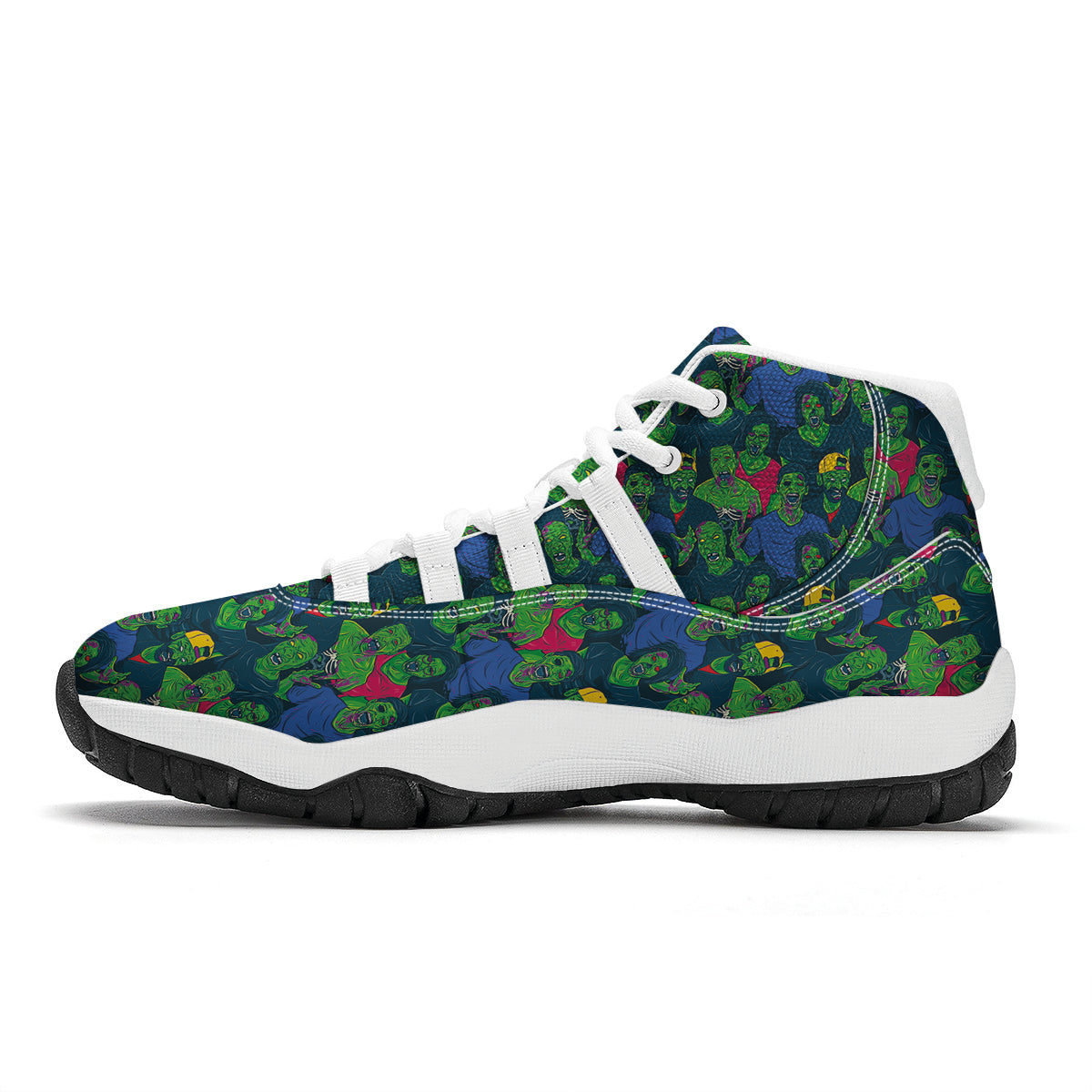 Zombie Print Pattern White Bball Shoes-grizzshop
