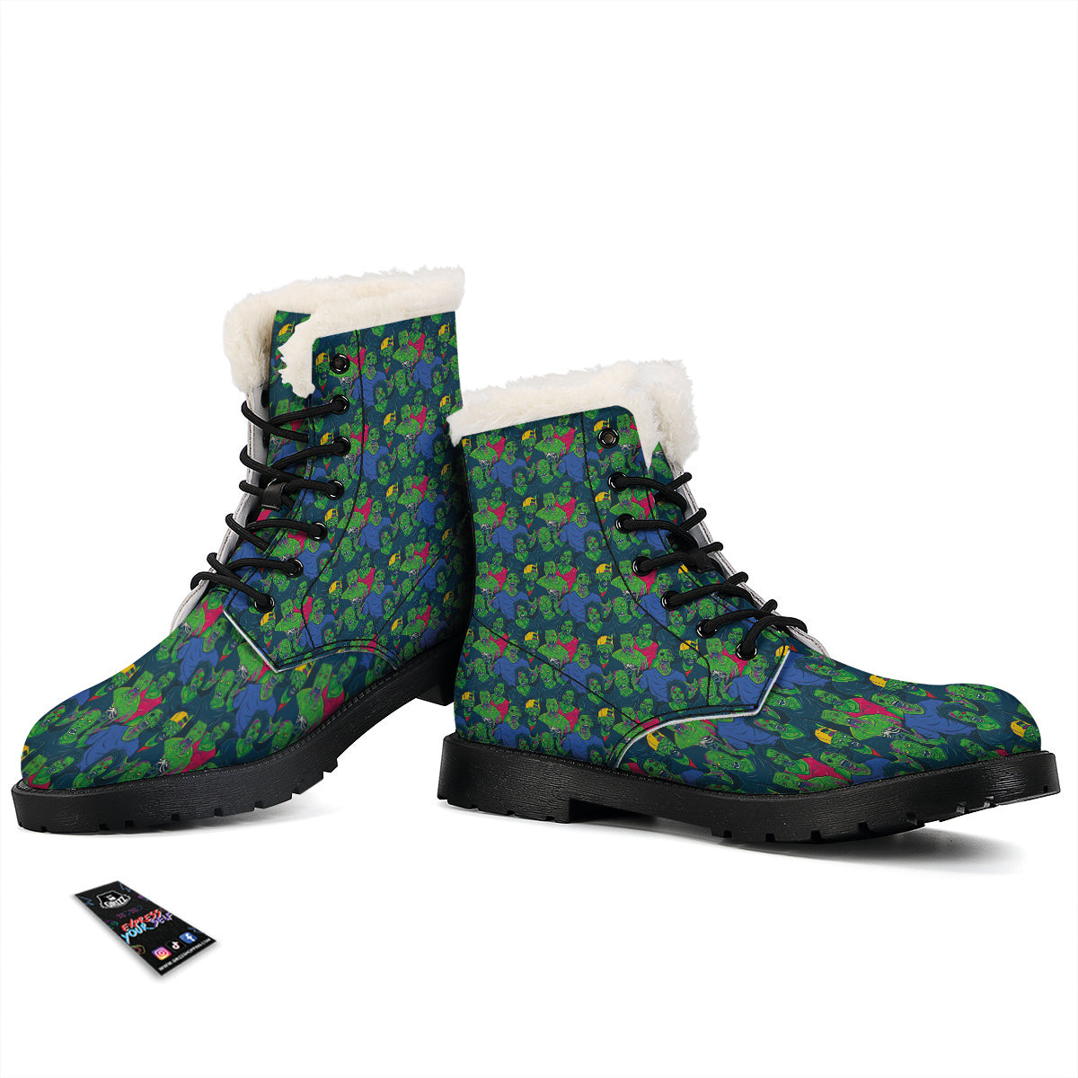 Zombie Print Pattern Winter Boots-grizzshop