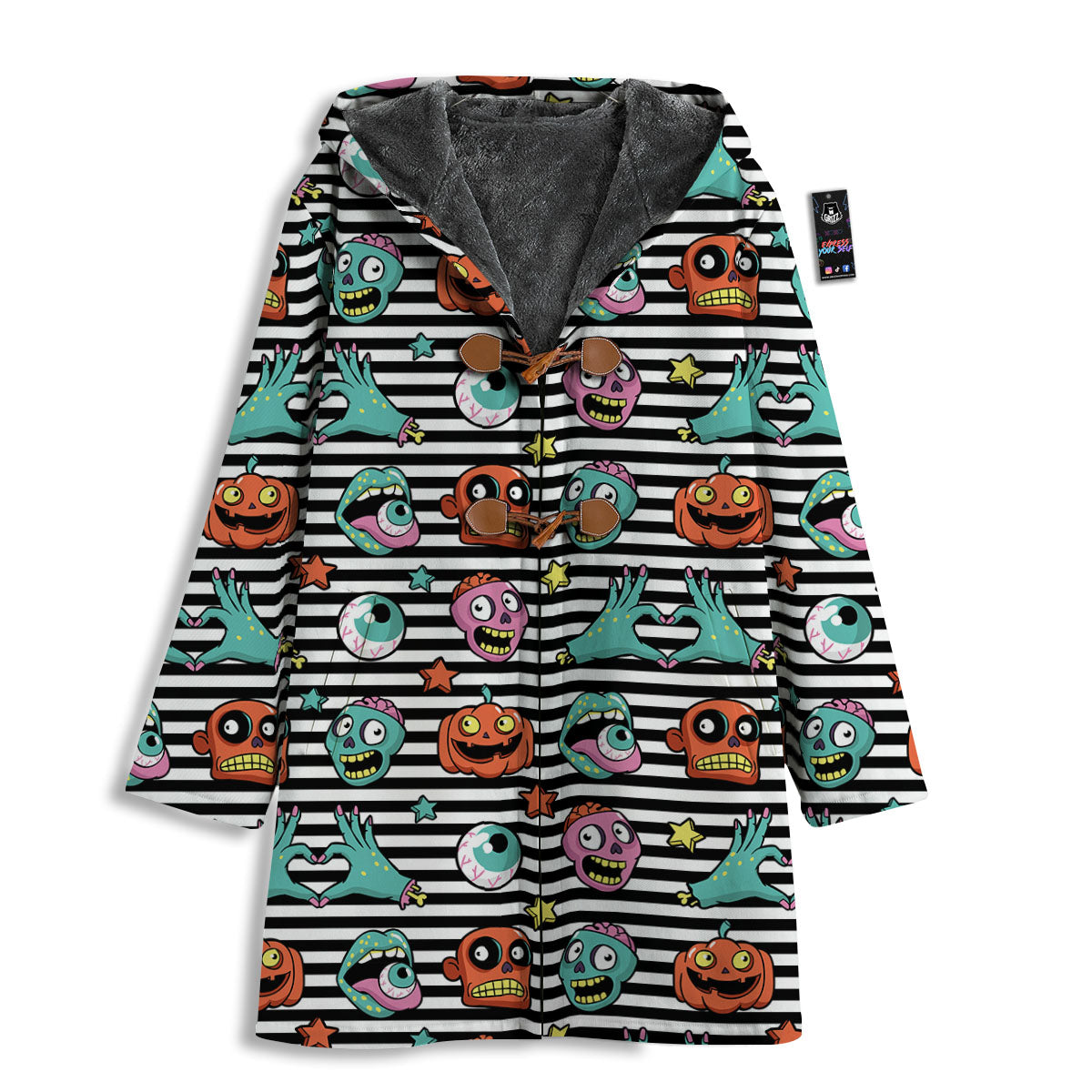 Zombie Striped Halloween Print Pattern Men's Windbreaker Jacket-grizzshop