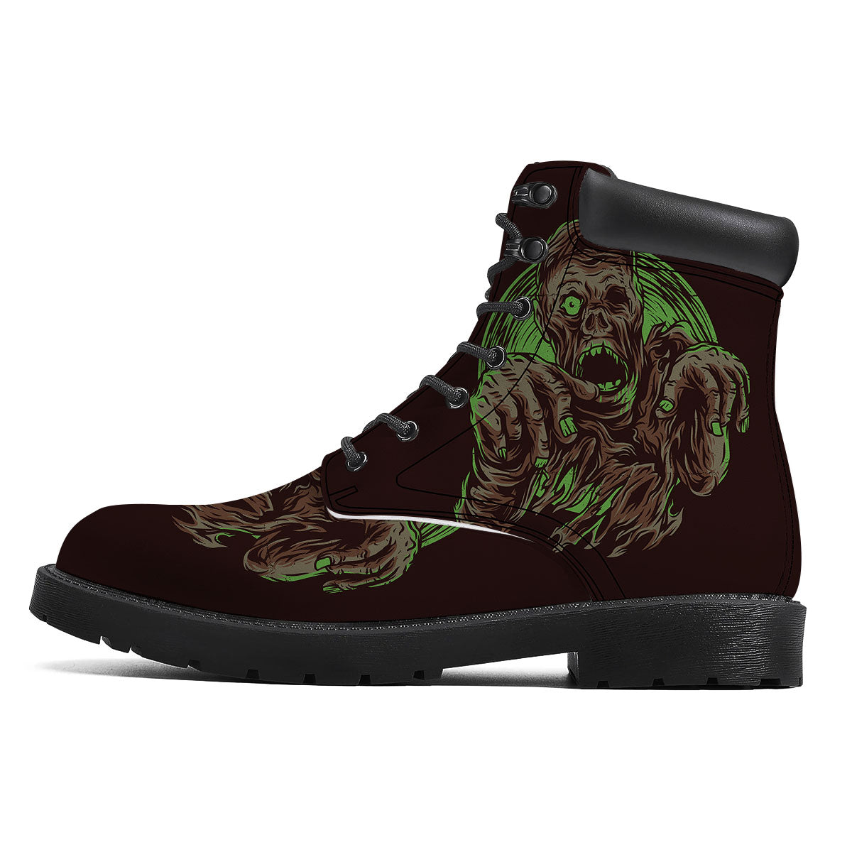 Zombie Walking Green Print Boots-grizzshop