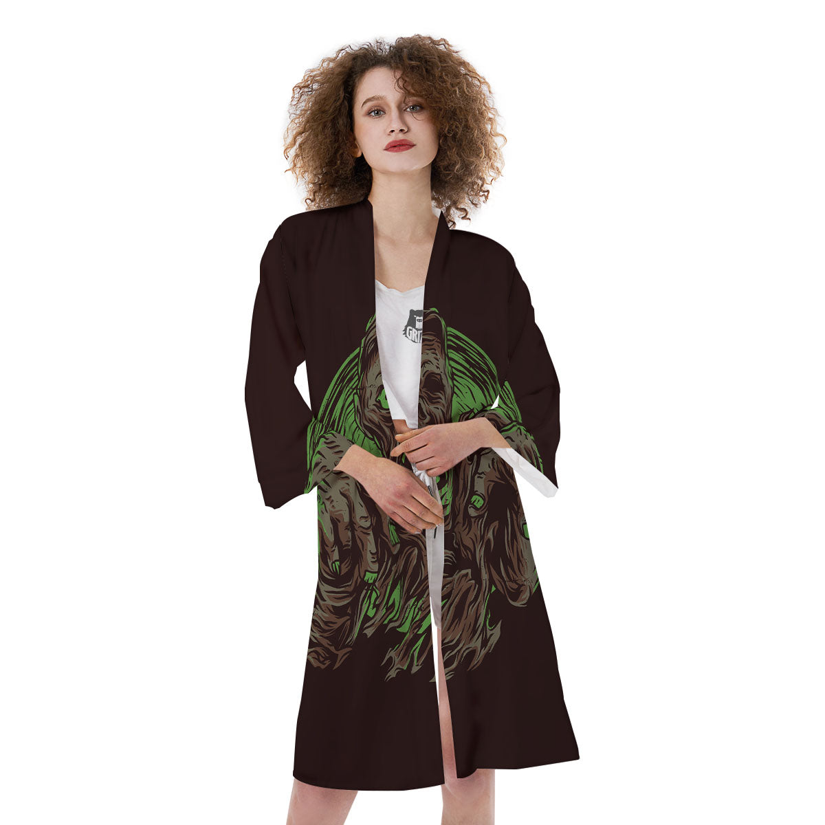 Zombie Walking Green Print Kimono-grizzshop