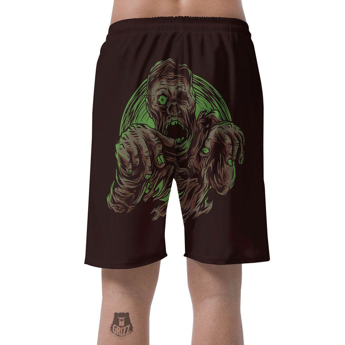 Zombie Walking Green Print Men's Shorts-grizzshop