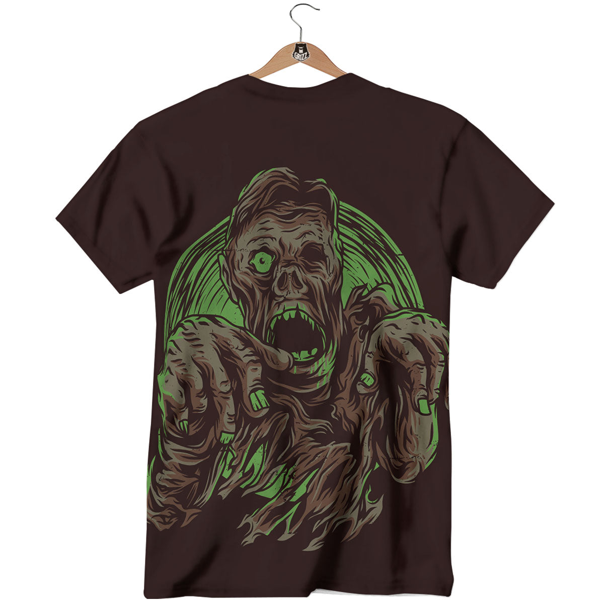 Zombie Walking Green Print T-Shirt-grizzshop