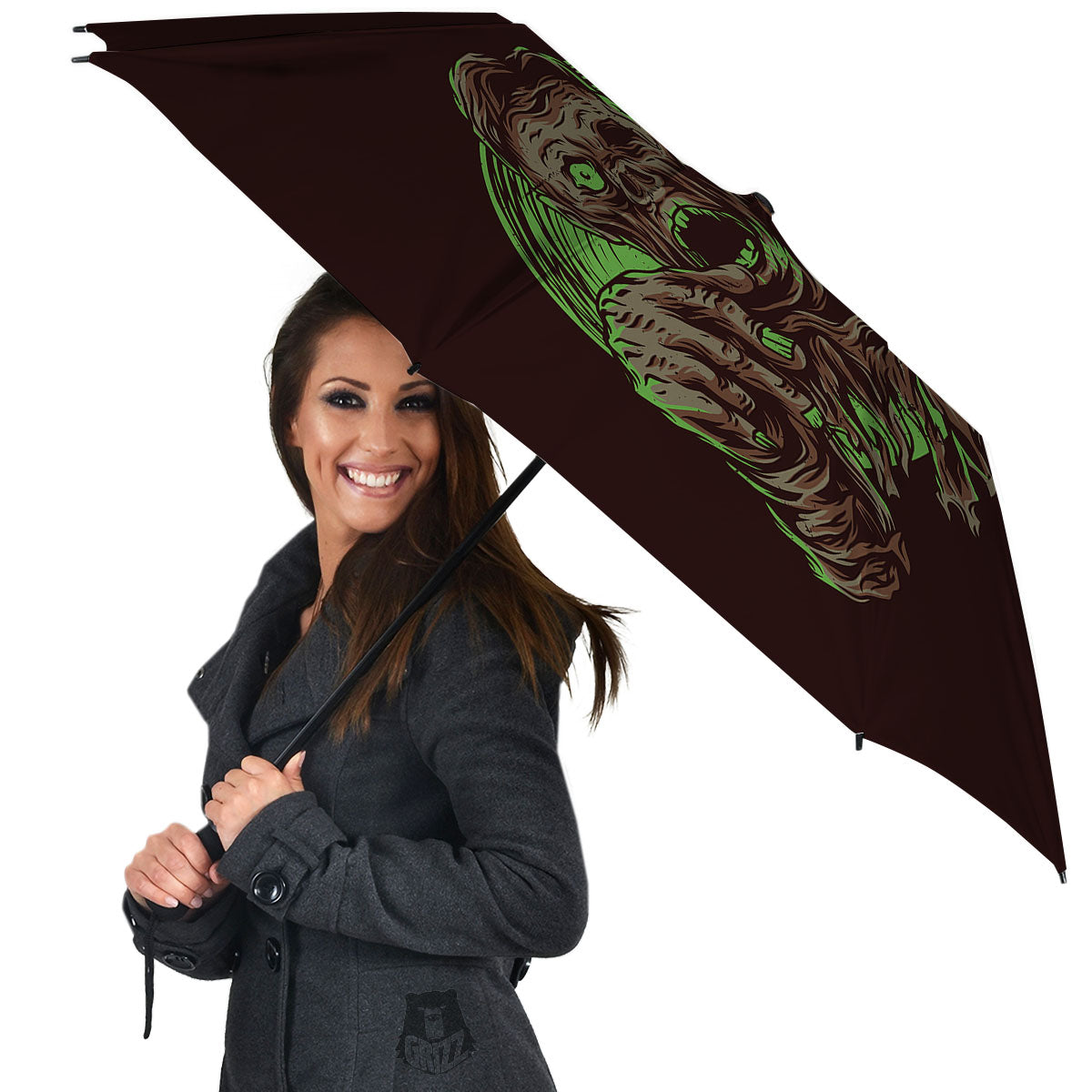 Zombie Walking Green Print Umbrella-grizzshop