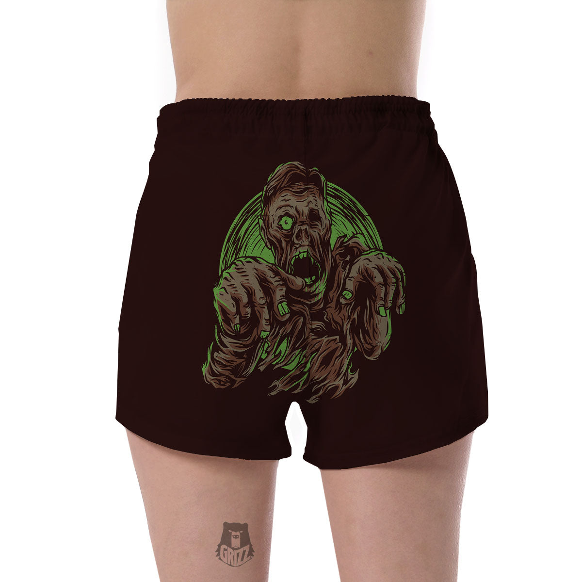 Zombie Walking Green Print Women's Shorts-grizzshop
