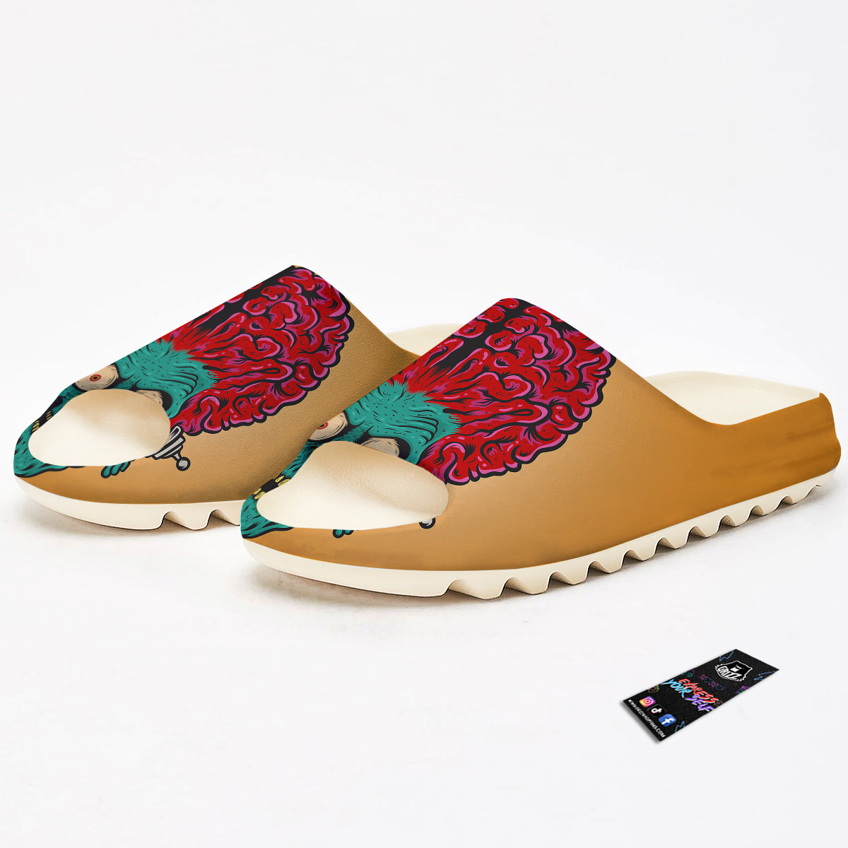 Zombie Big Brain Print Sandals