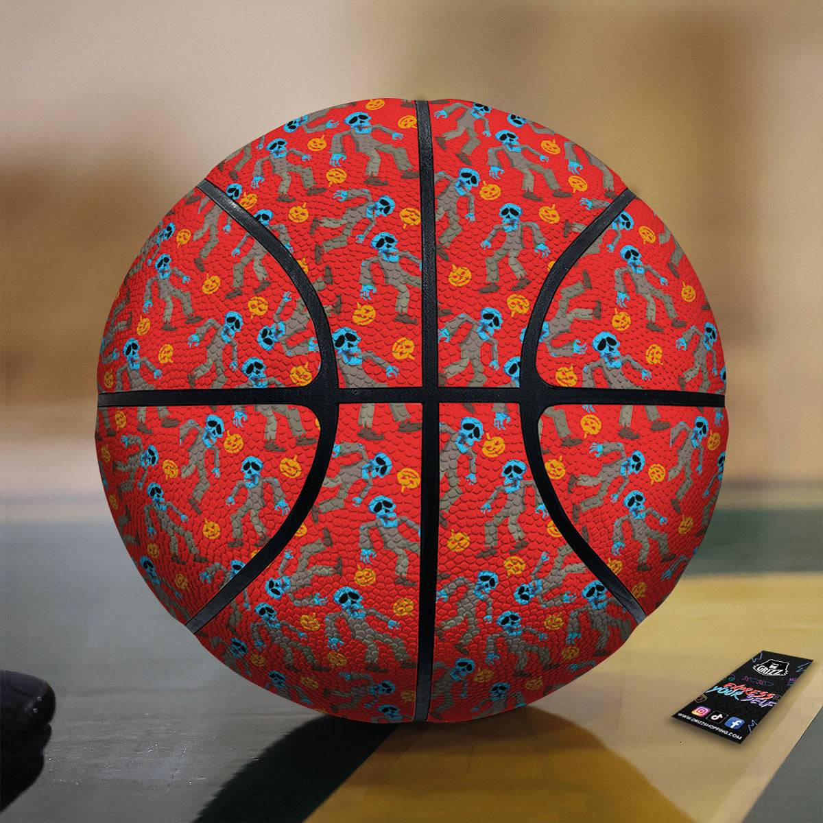 Zombie Blue Print Pattern Basketball